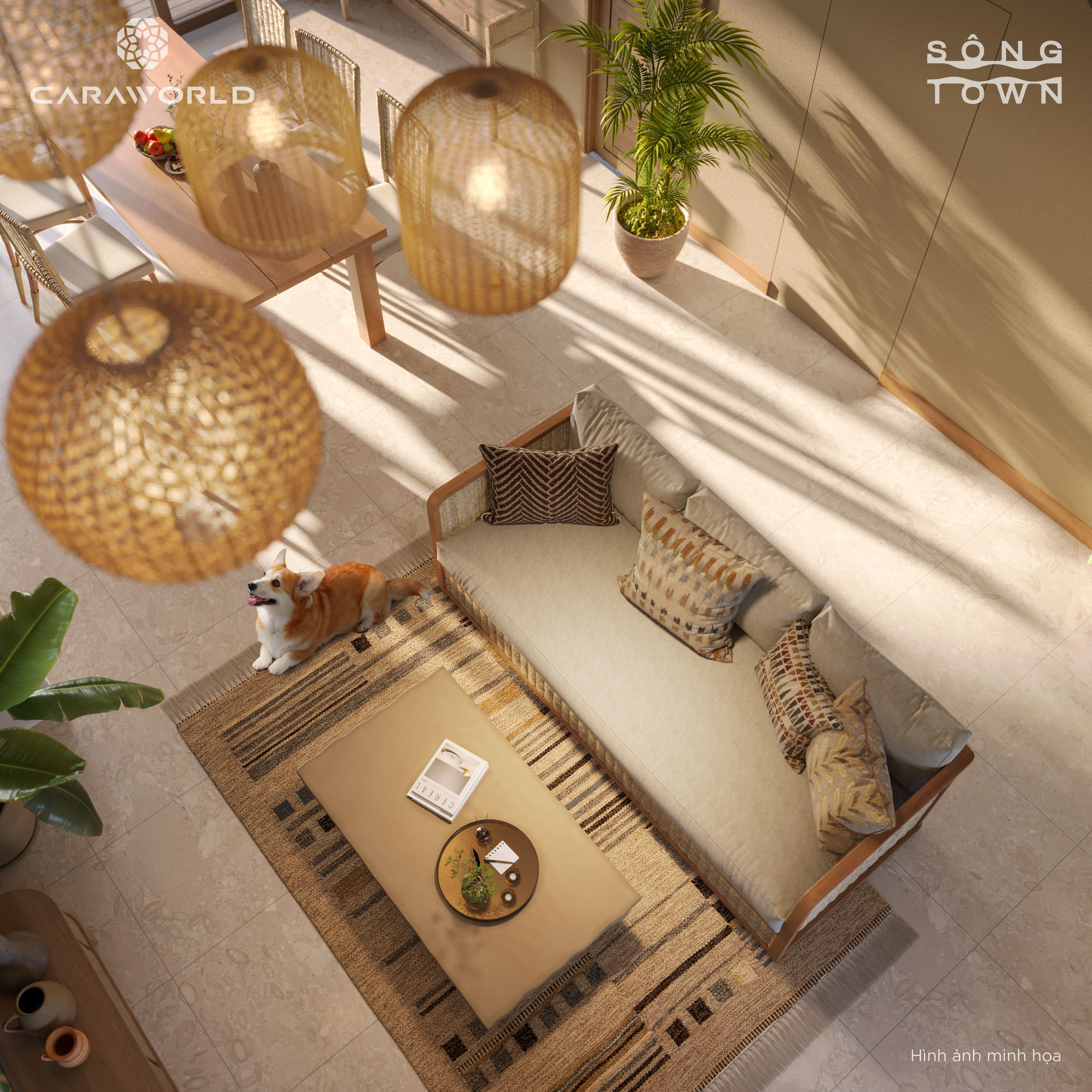 Phòng ngủ nội thất full - Sông Town CaraWorld Cam Ranh